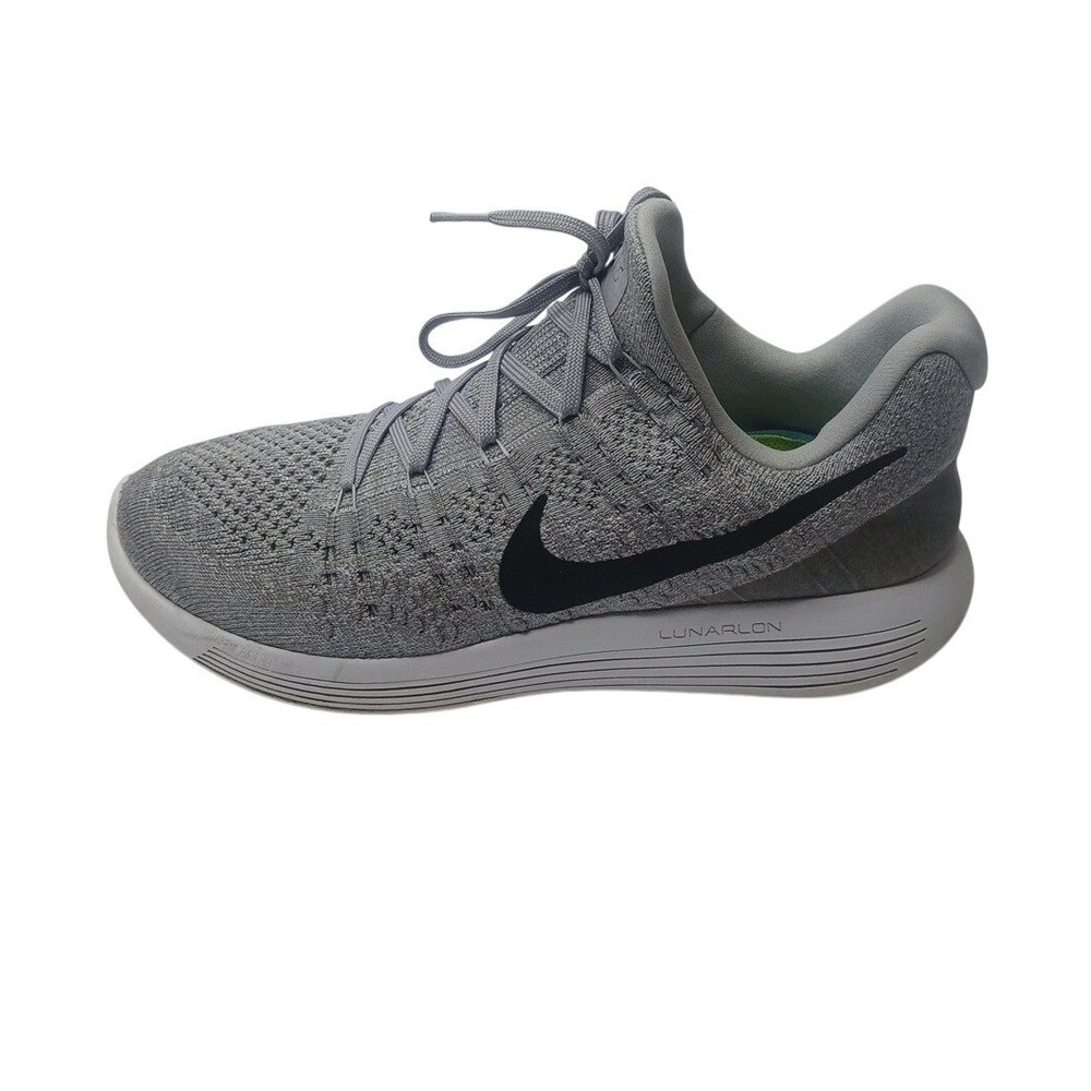 Nike LunarEpic Low Flyknit 2 Mens 11 Grey‎ Black Running Shoes 863779-002